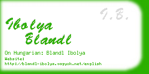 ibolya blandl business card